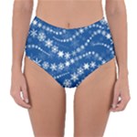 Snowflakes Winter Background Reversible High-Waist Bikini Bottoms