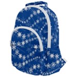 Snowflakes Winter Background Rounded Multi Pocket Backpack