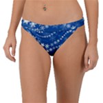 Snowflakes Winter Background Band Bikini Bottoms