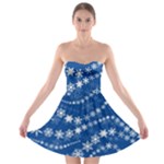 Snowflakes Winter Background Strapless Bra Top Dress