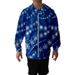 Snowflakes Winter Background Kids  Hooded Windbreaker