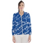 Snowflakes Winter Background Women s Windbreaker