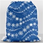 Snowflakes Winter Background Drawstring Bag (Large)