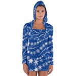 Snowflakes Winter Background Long Sleeve Hooded T-shirt