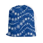 Snowflakes Winter Background Drawstring Pouch (2XL)