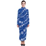 Snowflakes Winter Background Turtleneck Maxi Dress