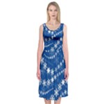 Snowflakes Winter Background Midi Sleeveless Dress