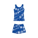 Snowflakes Winter Background Kids  Boyleg Swimsuit
