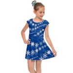 Snowflakes Winter Background Kids  Cap Sleeve Dress
