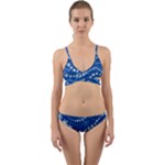 Snowflakes Winter Background Wrap Around Bikini Set
