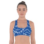 Snowflakes Winter Background Cross Back Sports Bra