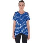 Snowflakes Winter Background Cut Out Side Drop T-Shirt