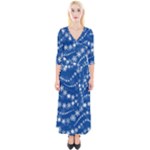 Snowflakes Winter Background Quarter Sleeve Wrap Maxi Dress