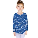 Snowflakes Winter Background Kids  Long Sleeve T-Shirt