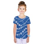 Snowflakes Winter Background Kids  One Piece T-Shirt