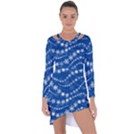 Snowflakes Winter Background Asymmetric Cut-Out Shift Dress