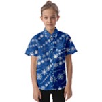 Snowflakes Winter Background Kids  Short Sleeve Shirt