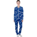 Snowflakes Winter Background Casual Jacket and Pants Set