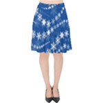 Snowflakes Winter Background Velvet High Waist Skirt