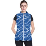 Snowflakes Winter Background Women s Puffer Vest