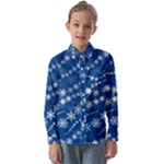 Snowflakes Winter Background Kids  Long Sleeve Shirt