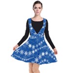 Snowflakes Winter Background Plunge Pinafore Dress