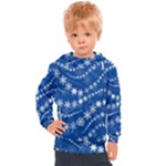 Snowflakes Winter Background Kids  Hooded Pullover