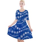 Snowflakes Winter Background Quarter Sleeve A-Line Dress