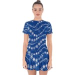 Snowflakes Winter Background Drop Hem Mini Chiffon Dress