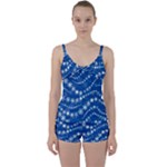 Snowflakes Winter Background Tie Front Two Piece Tankini