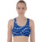 Snowflakes Winter Background Back Weave Sports Bra