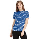 Snowflakes Winter Background Women s Short Sleeve Rash Guard