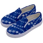 Snowflakes Winter Background Kids  Canvas Slip Ons