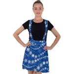 Snowflakes Winter Background Velvet Suspender Skater Skirt
