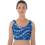 Snowflakes Winter Background Velvet Crop Top