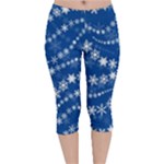 Snowflakes Winter Background Velvet Capri Leggings 