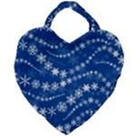 Snowflakes Winter Background Giant Heart Shaped Tote