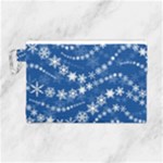 Snowflakes Winter Background Canvas Cosmetic Bag (Large)