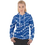 Snowflakes Winter Background Women s Overhead Hoodie