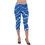 Snowflakes Winter Background Lightweight Velour Capri Leggings 
