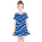 Snowflakes Winter Background Kids  Simple Cotton Dress