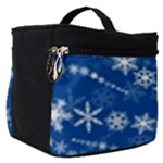 Snowflakes Winter Background Make Up Travel Bag (Small)