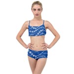 Snowflakes Winter Background Layered Top Bikini Set