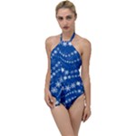 Snowflakes Winter Background Go with the Flow One Piece Swimsuit