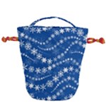 Snowflakes Winter Background Drawstring Bucket Bag
