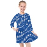 Snowflakes Winter Background Kids  Quarter Sleeve Shirt Dress