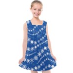 Snowflakes Winter Background Kids  Cross Back Dress