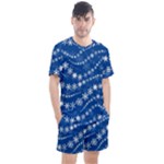 Snowflakes Winter Background Men s Mesh T-Shirt and Shorts Set