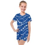 Snowflakes Winter Background Kids  Mesh T-Shirt and Shorts Set