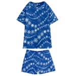 Snowflakes Winter Background Kids  Swim T-Shirt and Shorts Set